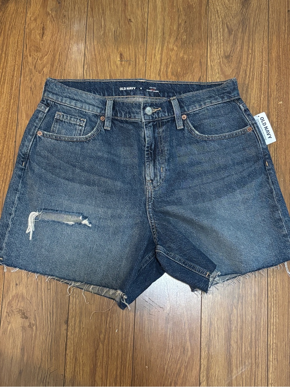 Old Navy Dark Blue Distressed Denim Cutoff Shorts